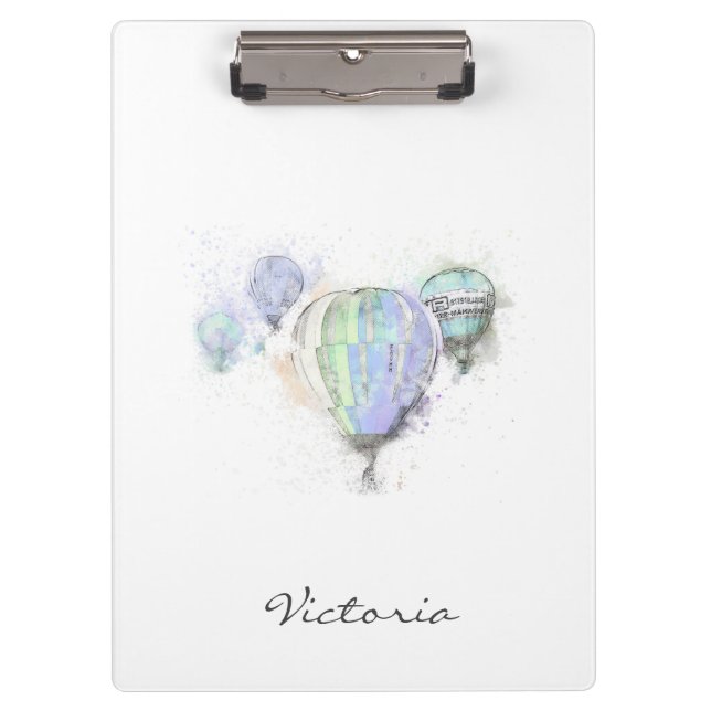 Modern modisches Trendy Blue . Füge Deinen Namen h Klemmbrett (Vorderseite)