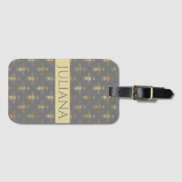 Modern Mohn Seed Gray and Gold Queen Bee Gepäckanhänger