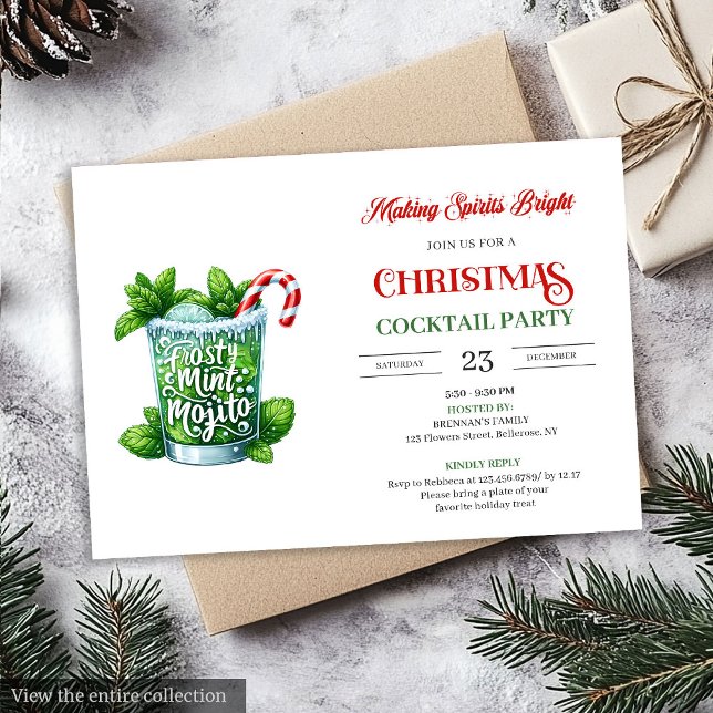 Modern mojito festive cocktails celebration card einladung (Modern mojito festive cocktail celebration card

)