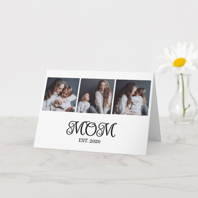 Modern Mom Established 3 Photo Mother's Day  Karte (Kleine Pflanze)