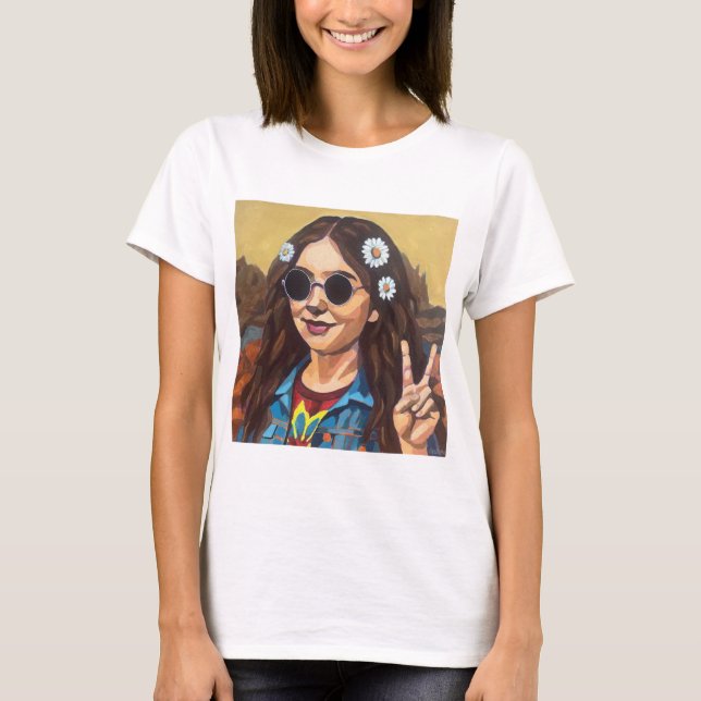 Modern Mona Lisa Painting - da Vinci Inspired Art T-Shirt (Vorderseite)