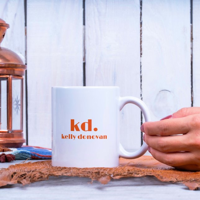 Modern Monogram and Name Minimalistic Design 8 Zweifarbige Tasse (Von Creator hochgeladen)