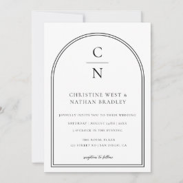 Modern Monogram Arch Wedding Einladung