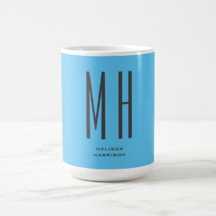 Modern Monogram Berufliche Schlicht Simple Sky Blu Kaffeetasse