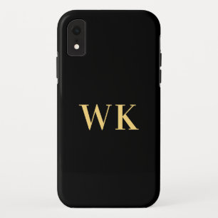 Modern Monogram Black Gold Case-Mate iPhone Hülle