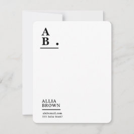 Modern Monogram Blush Pink Feminine Design Mitteilungskarte