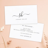 Modern Monogram Brush Script Cool