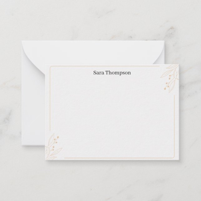 Modern Monogram Classic Black Personal Stationery  Mitteilungskarte (Vorderseite)