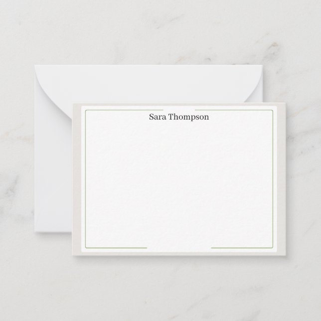 Modern Monogram Classic Black Personal Stationery  Mitteilungskarte (Vorderseite)