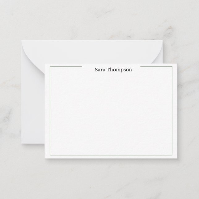 Modern Monogram Classic Black Personal Stationery  Mitteilungskarte (Vorderseite)
