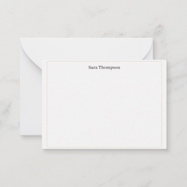 Modern Monogram Classic Black Personal Stationery  Mitteilungskarte (Vorderseite)