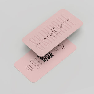 Modern Monogram Cosmetologin Esthetician Pink Visitenkarte
