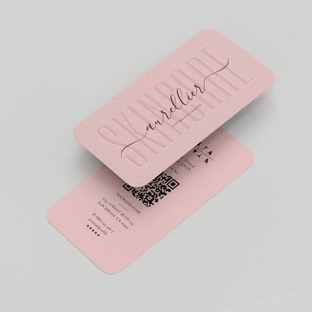 Modern Monogram Cosmetologin Esthetician Pink Visitenkarte (Modern Monogram Cosmetologist Esthetician Pink Business Card
)