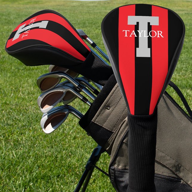 Modern Monogram Custom Red Golf Headcover (Von Creator hochgeladen)