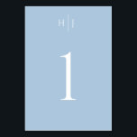 Modern Monogram Dusty Blue Wedding<br><div class="desc">This simple yet elegant table card features a modern monogram design that will match most any wedding theme.  Add your custom text using the template form. Use the advanced editing menus,  by selecting the design tool,  to change the colors,  font and layout.</div>