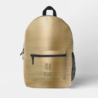 Modern Monogram Gold Bedruckter Rucksack