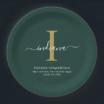 Modern Monogram Graduation 2026 Party Minimalist Pappteller<br><div class="desc">Graduation 2026 Monogram Script Initial Name Grad Party paper plates. Edit and customize with your own name,  initial,  school name and class by clicking the "Personalize" button.</div>