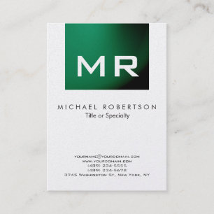 Modern Monogram Green Business Card Visitenkarte