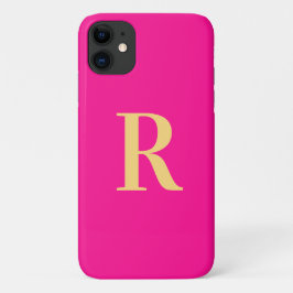 Modern Monogram Hot Pink Gold Case-Mate iPhone Hülle