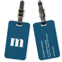 Modern Monogram Initial Aquamarin Green