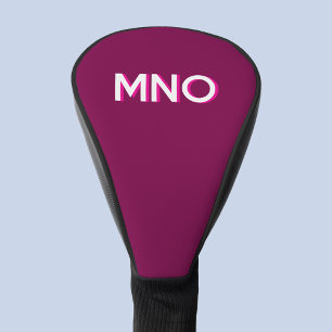 Modern Monogram, Initial Dunkelrosa Burgundy Golf Headcover