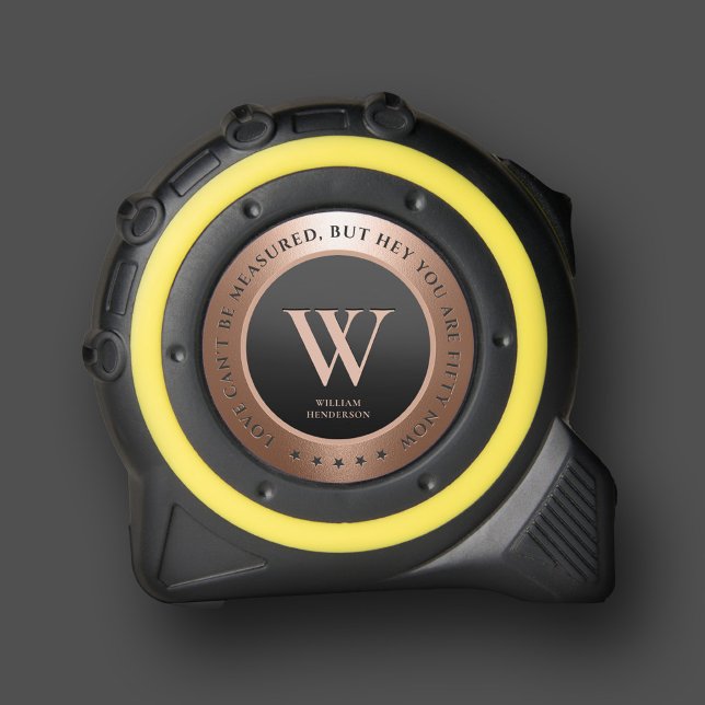 Modern Monogram, Initial Kupfer Rosegold Funny Maßband (Modern Monogram Initial Copper Rosegold Funny Tape Measure
)