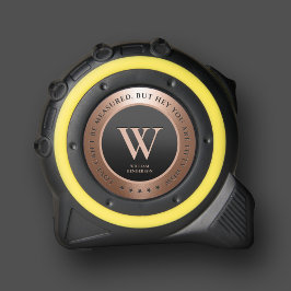 Modern Monogram, Initial Kupfer Rosegold Funny Maßband