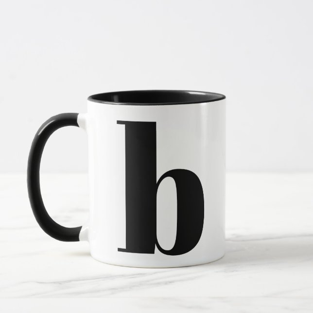 Modern Monogram Initial Letter Black and White B Tasse (Links)