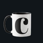 Modern Monogram Initial Letter C Black and White Tasse<br><div class="desc">Niedliches modernes c Monogramm in Schwarzweiß. Wenn Ihr bevorzugter Brief auf dieser Tasse nicht funktioniert, lesen Sie bitte die Monogramm-Tasse für den gewünschten Brief oder kontaktieren Sie mich.</div>
