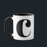 Modern Monogram Initial Letter C Black and White Tasse<br><div class="desc">Niedliches modernes c Monogramm in Schwarzweiß. Wenn Ihr bevorzugter Brief auf dieser Tasse nicht funktioniert, lesen Sie bitte die Monogramm-Tasse für den gewünschten Brief oder kontaktieren Sie mich.</div>