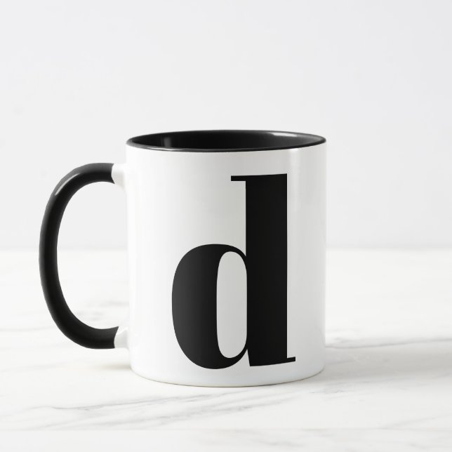 Modern Monogram Initial Letter D Black and White Tasse (Links)