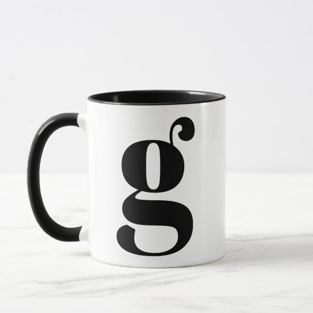 Modern Monogram Initial Letter G Black and White Tasse (Links)
