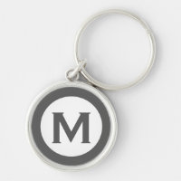 Modern Monogram Initial Letter Gray