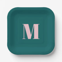 Modern monogram, Initial Letter Green Pink