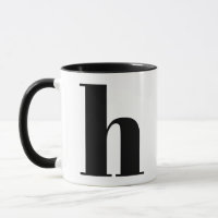 Modern Monogram Initial Letter h Black and White
