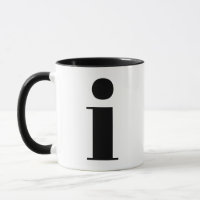 Modern Monogram Initial Letter i Black and White