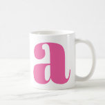 Modern Monogram Initial Letter in Hot Pink Kaffeetasse<br><div class="desc">Niedliches modernes Monogramm mit dem ersten Buchstaben Ihrer Wahl, in Hot Pink</div>