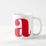 Modern Monogram Initial Letter in Red Kaffeetasse<br><div class="desc">Niedliches modernes Monogramm mit dem ersten Buchstaben Ihrer Wahl, in Rot</div>