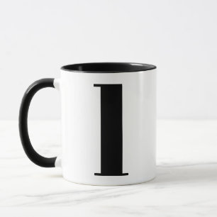 Modern Monogram Initial Letter l Black and White Tasse