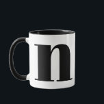 Modern Monogram Initial Letter N Black and White Tasse<br><div class="desc">Cute modern n monogram in black and white. If your preferred letter does not work on this mug, please see the monogram mug collection for the letter you d'like or contact me.</div>