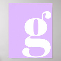 Modern Monogram Initial Letter Pastel Lavender