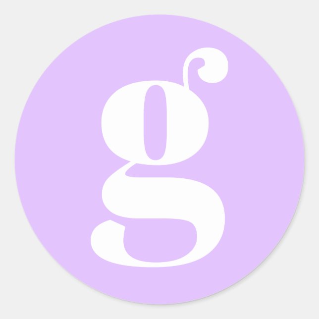 Modern Monogram Initial Letter Pastel Lavender Runder Aufkleber (Vorderseite)