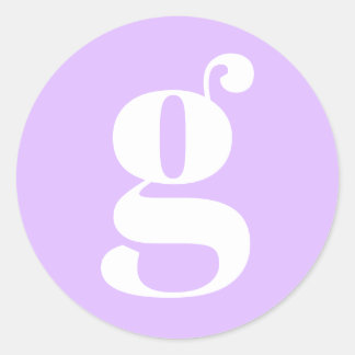 Modern Monogram Initial Letter Pastel Lavender Runder Aufkleber