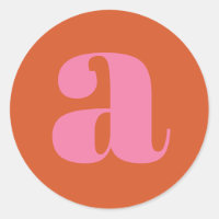 Modern Monogram Initial Letter Pink and Orange