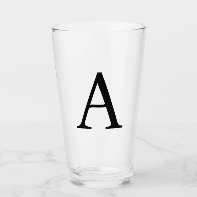 Modern Monogram Initial Letter Trendy Glas (Vorderseite)