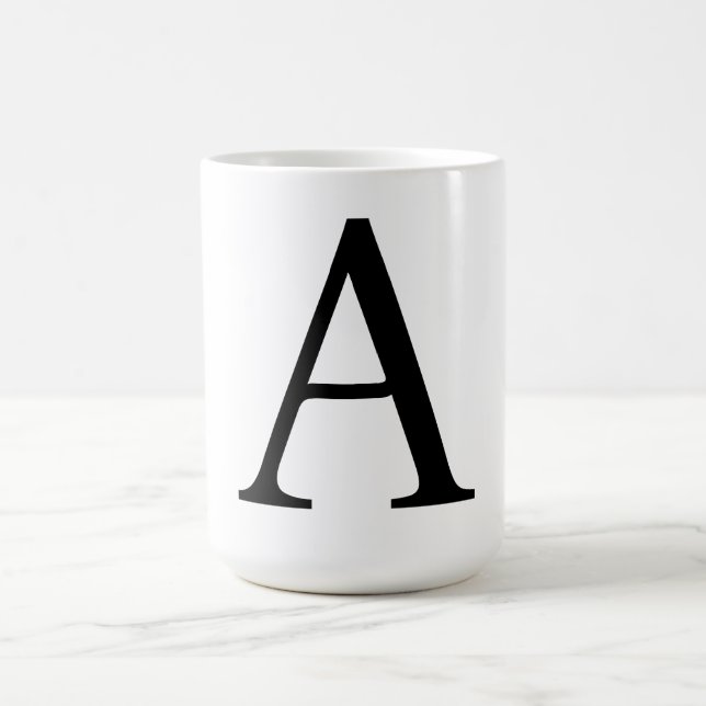Modern Monogram Initial Letter Trendy Kaffeetasse (Mittel)
