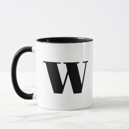 Modern Monogram Initial Letter w Black and White Tasse