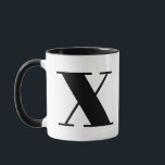 Modern Monogram Initial Letter x Black and White Tasse<br><div class="desc">Stilvoll modernes x Monogramm in Schwarz und Weiß. Wenn Ihr bevorzugter Brief auf dieser Tasse nicht funktioniert, lesen Sie bitte die Monogramm-Tasse für den gewünschten Brief oder kontaktieren Sie mich.</div>