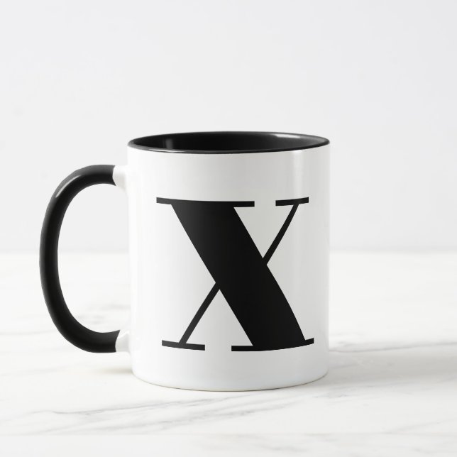 Modern Monogram Initial Letter x Black and White Tasse (Links)