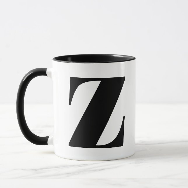 Modern Monogram Initial Letter Z Black and White Tasse (Links)
